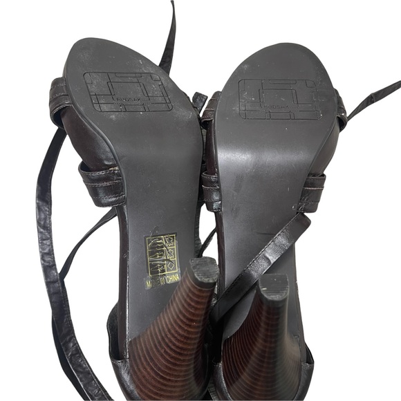 Rudsak Brown Leather Strappy Lace Heels Size 38 Pre-Owned - Picture 5 of 8